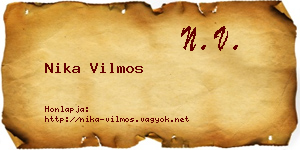 Nika Vilmos névjegykártya